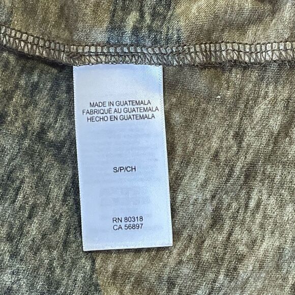 Lucky Brand Camo Tie Front Top Tee Sz S - Picture 8 of 9